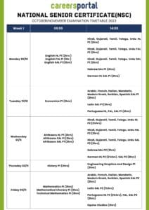 DOWNLOAD 2023 MATRIC TIMETABLE HERE 